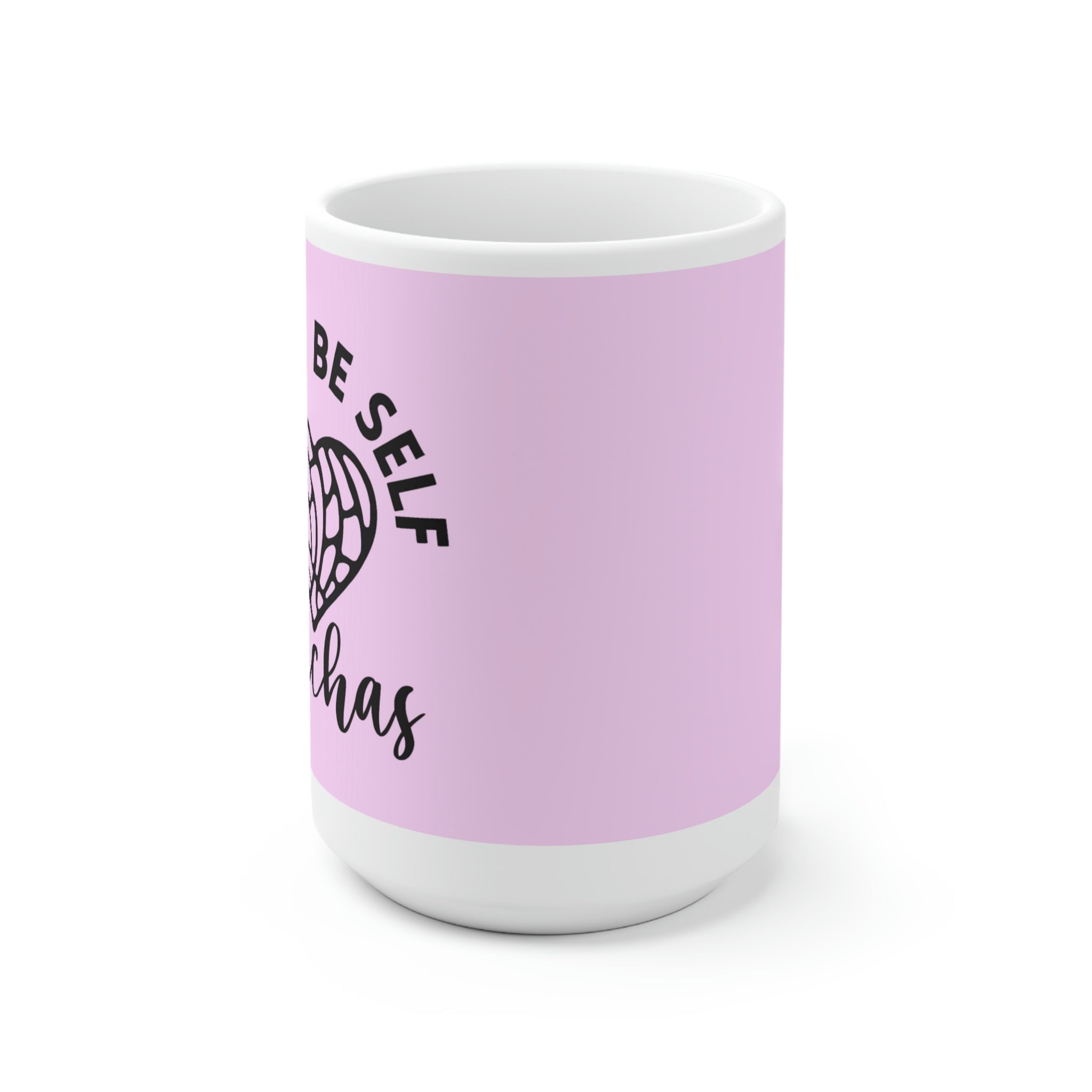 alternate view of a tall white mug with funny message for Latina women