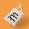Canvas tote for Latinas featuring empowering words, including 'chula', 'chola', and 'chingona'.