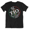 Stylish 'El Tio Mas Chingon' T-Shirt for uncles featuring a circular emblem with the Mexican colors and Mexican coat of arms