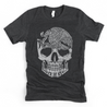 Fashionable black tee with a crested caracara and skull graphic, perfect for Mexican men