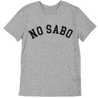 funny gray t-shirt for latinos and chicanos. in bold black lettering the shirt states "no sabo" in honor of no sabo kids