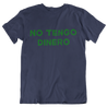 Blue t-shirt with green text reading 'no tengo dinero'