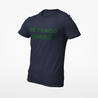 Funny blue t-shirt for men with the text 'no tengo dinero' in green