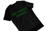Men's black t-shirt with the phrase 'no tengo dinero' in green