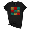 Stylish black t-shirt for Mexican women featuring a vibrant papel picado design and 'Mexico' text