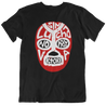 Funny and empowering Latino black t-shirt for Spanish speakers.  the graphic is tattoo-style lucha Libra mask.  the text on the mask states "sin lucha, no hay Victoria"