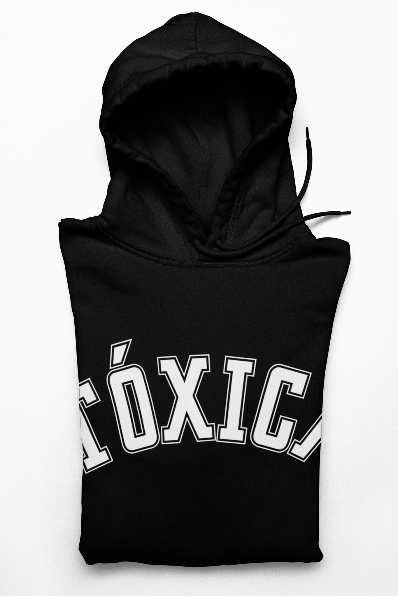 Folded black toxica spanish hooded sweatshirt